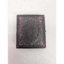 Antique Daguerreotype Young Man Portrait Photo Embossed Case 19th Century picture
