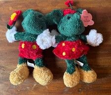 Vintage Disney Romance In The Garden Mickey Minnie Bean Bag Plush Pair Tags picture