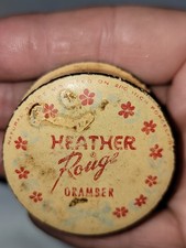 Vintage 1940s Heather Rouge Oramber Tin Whitehall Vanity Collectible Minis picture
