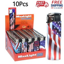 Maxlight Flag Design Lighters – 10 Pack, Multi-Color American Flag Print picture