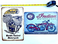 Indian Motorcycles Tin Sign Worlds Fastest Motorcycle Retro Metal Vintage Gift picture
