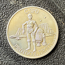 Star Wars C-3PO Protocol Droid 1984 Vintage Collector Coin Medallion picture