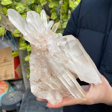 5.2lb Large Natural Clear White Quartz Crystal Cluster Rough Healing Specimen picture