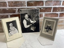 Vintage Photograph Lot of 3 Black & White Baby Child Man Portrait Photo Ephemera picture