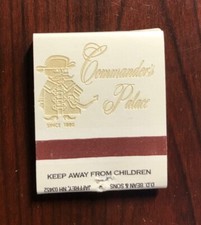 Vintage FEATURE Matchbook Commander's Palace New Orleans Louisiana picture