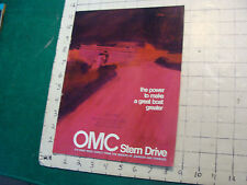 Vintage CLEAN Boat CATALOG: 1972 OMC Stern Drives makers of Johnson & Evinrude  picture