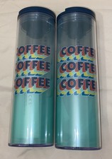 2 Starbucks 16oz Insulated Coffee Cups Tumblers Hot Cold Green Blue New picture