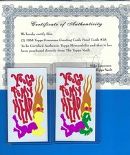 TOPPS VAULT TEST GRUSOME GREETINGS 19682 PROOF CARDS #28 W/COA picture