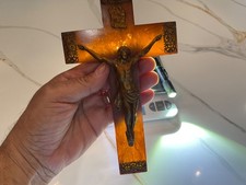 -—-BEAUTIFUL MARBLED LARGE BAKELITE CRUCIFIX——-SEE PICTURES—— picture