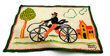 Tony Sarg Signed Vintage Linen Cocktail Napkin, Gentleman on a Horse picture