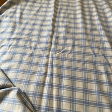 Faribault Woolen Mills Wool Super Wash Light Blue And Cream Plaid Twin Blanket picture