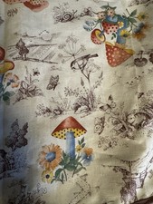 Vintage 70s Mushroom Butterfly Cottage Core Full Apron Deer Fairy Retro Kitsch picture
