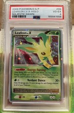 Pokémon 2008 Majestic Dawn Leafeon LV.X Holo 99/100 PSA 4 (DOUBLE SWIRL) picture