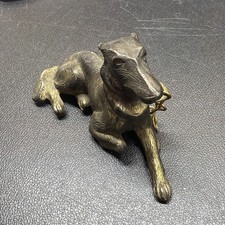 Vintage Borzoi Russian Wolfhound Metal Figurine Art Deco Sculpture picture