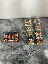 Mr. Christmas Holiday Carousel 4 Horses Lights 1992 Vintage picture