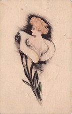1910 Pretty Beautiful Lady Woman Flower Cobb Shinn Postcard picture