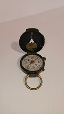 WWI US Engineer Corps Brass Compass WW1 Military Antique Hinged Lid Bail Ring picture