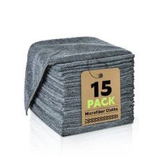 Microfiber Cleaning Cloths Bulk-15 Pack, Gray Microfiber Towels for Cars picture