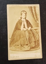 Antique CDV Photo Seated Woman with excellent Revenue Stamp Eire, PA. picture