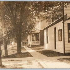 c1910s Small Town Street View RPPC Sidewalk Store Shop House Real Photo PC picture