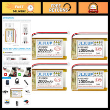 4pcs 3.7V 2000mAh Lithium Polymer Rechargeable Battery 1S 1C LiPo Battery with P picture