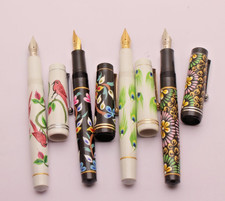 SET OF 4 PENS Beautiful Handmade Art Made On Fountain Pens EXTREMELY RARE picture
