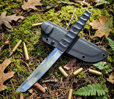 Fixed Tanto D2 Steel Blade Japanese Style Knife G10 Handle & Kydex Sheath EDC picture