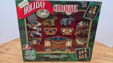 Vintage Mr Christmas Holiday Carousel Lighted Animated Circus Animals Works picture
