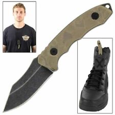 Mini Conceal Carry Tan Fixed Blade Neck Boot Knife Kydex Sheath G10 Small EDC picture