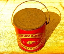 Antique BUFFALO BRAND  PEANUT BUTTER tin,  F. M. Hoyt & Co Amesbury, Mass. picture