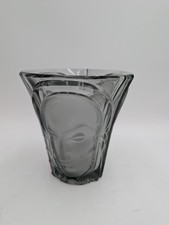 ART DECO Glass Three Faces MAN Woman & CHILD Vase Walther & Sohne Germany c1934 picture