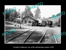 OLD LARGE HISTORIC PHOTO OF CAZADERO CALIFORNIA THE RAILROAD DEPOT STTAION 1910 picture