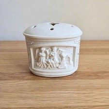 Vintage White Ceramic Nativity Votive Candle Holder picture