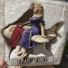 VTG Dug Nevada Brothel Decanter Frans Ranch Beatty NV Airplane 1984 RARE picture