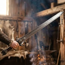 Handmade Conan Father Sword Barbarian Forged Steel Replica Collectible 42 picture