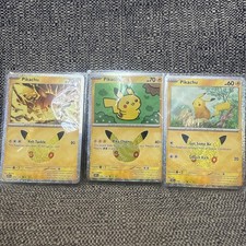 Pikachu Pokemon Card lot 3 30th anniversary picture