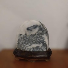 Suiseki Bonsai Decorative Landscape Stone DualSided Water鑑賞石 with Stand Not Spe picture