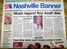 COUNTRY MUSIC singer ROY ACUFF DEAD Best 1992 Nashville TENNESSEE hdln newspaper picture