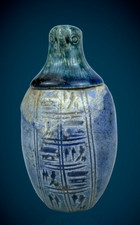 Egyptian Blue Canopic Jar Authentic Ancient Egyptian Antique Rare Statue Figure picture
