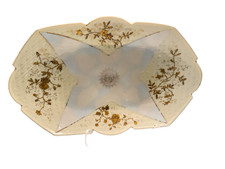 Antique Elite Limoges Platter Set 8 SM Red Mark c1896 Pale Yellow Raised Gold picture