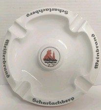 Königlich Tettau Porcelain Ashtray White/Red Weisserbrand Scharlachberg 1794 picture