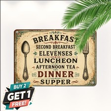 Hobbit Meals Daily Schedule Menu Sign Cozy Fantasy Breakfast Room Metal Plaque picture