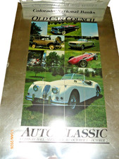 Vintage Colorado National Banks Council Auto Classic Foil Poster Jaguar Car Vtg picture
