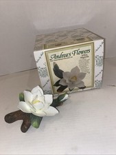 Vintage Andrea’s flowers by Sadek white magnolia Hand, Painted Porcelain Flower picture