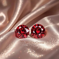 1 Ct 1 Pair  Certified Round Cut Red Diamond D/VVS1 + Free Gift by MajesticGems picture