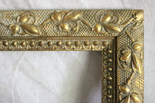ANTIQUE FITS 7 X 12 VICTORIAN PICTURE FRAME GOLD GILT WOOD ORNATE WIDE FLORAL picture