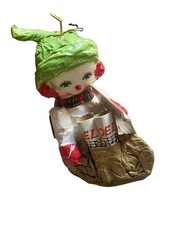 Vintage 70s Papier Mache Snowman Caroler Ornament Noel Music Stand Lot Japan picture