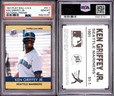 1991 Play Ball USA National Promo 91-1 Ken Griffey Jr Rare PSA 10 picture