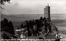 1940 RPPC Will Rogers Shrine Cheyenne Mt. Hwy Colorado Springs, CO View picture