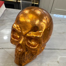 Hyde & Eek Metallic Gold Skull Decorative Figure Decorative Use Only Not a Toy picture